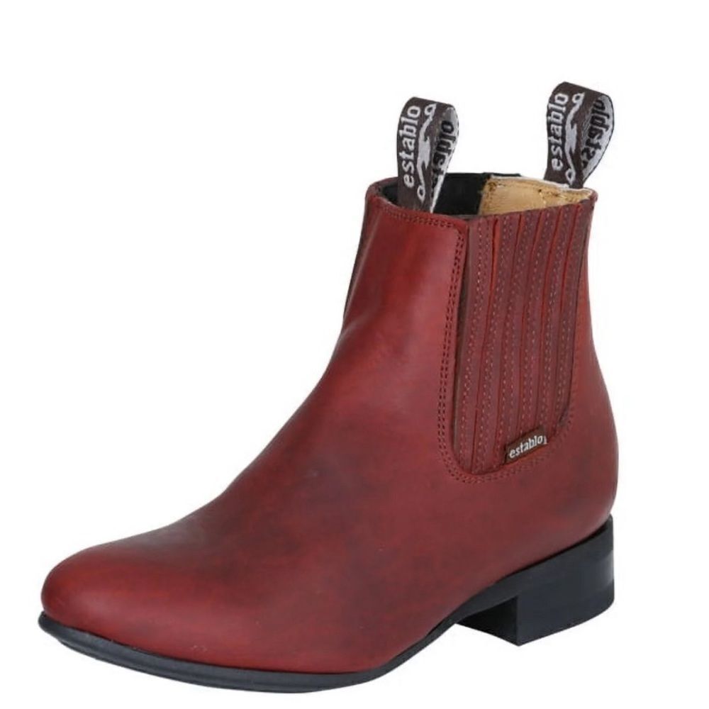 Establo Tan Ankle Boots genuine Leather Size 7.5 Slip On style Western